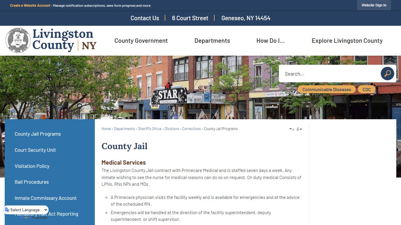 County Jail | Livingston County, NY - Official Website