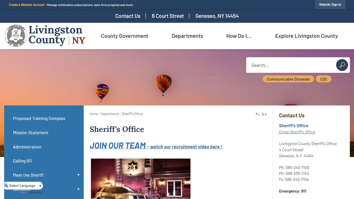 Sheriff's Office | Livingston County, NY - Official Website